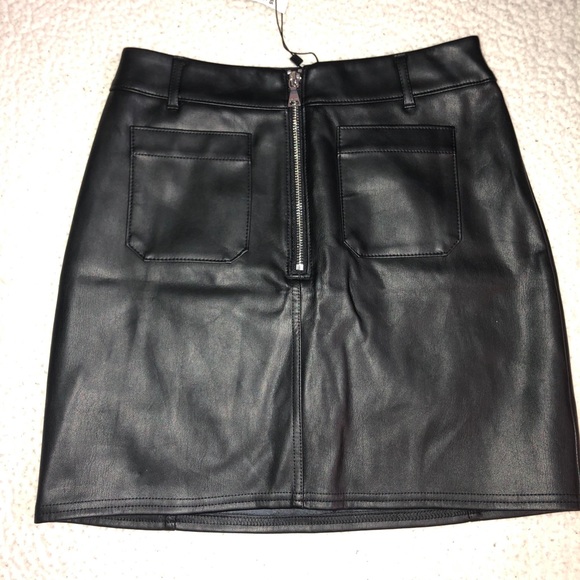Express High Waisted Faux Leather Mini Skirt - Picture 4 of 5